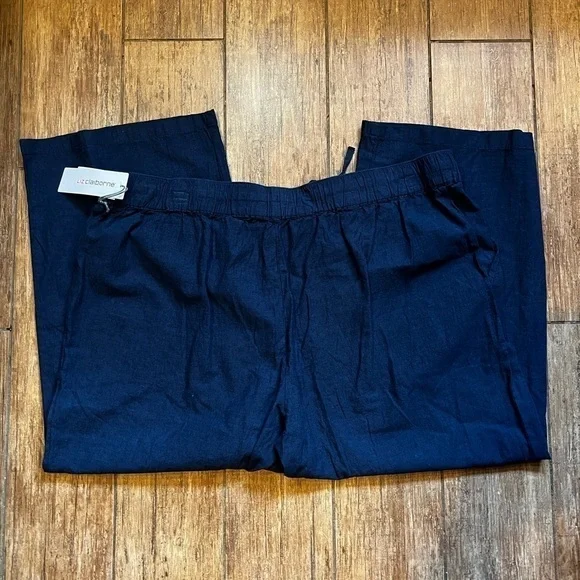 NWT-LIZ Claiborne Drawstring Cropped Wide Pants - Picture 4 of 7